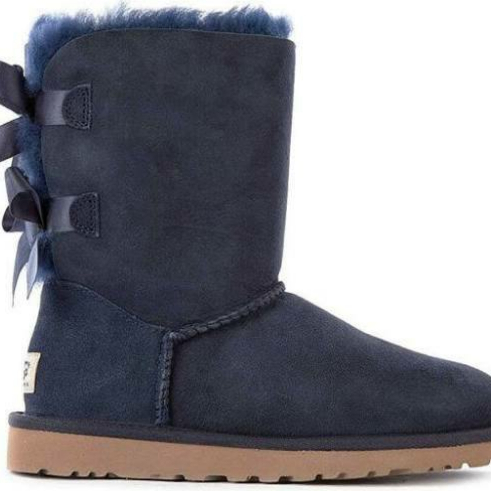 Navy Blue Ugg Baliey Bow 2 Boots, Womens 9
